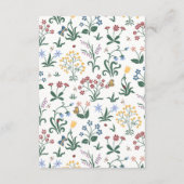 Kleurrijke grillige bloemen bruiloft informatiekaartje (Achterkant)