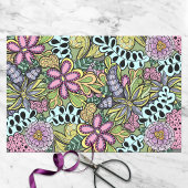 Kleurrijke grillige bloemen en bladeren botanisch tissuepapier