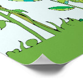 Kleurrijke grillige bloemen kunstwerk poster (Hoek)