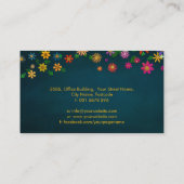 Kleurrijke grillige bloemkunst visitekaartje (Achterkant)