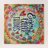 Kleurrijke grillige BoHo Geniet van de kleine ding Legpuzzel (Horizontaal)