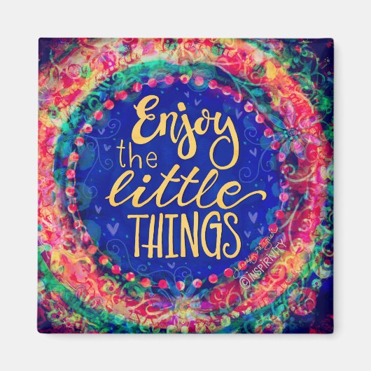 Kleurrijke grillige Boho Little Things-inspiratie Magneet (Voorkant)