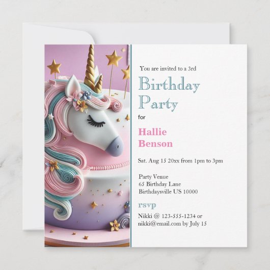 KLEURRIJKE GRILLIGE EENHOORNS VERJAARDAG KAART (Achterkant)