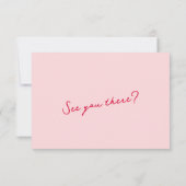 Kleurrijke grillige golvende rand & script bruilof RSVP kaartje (Achterkant)