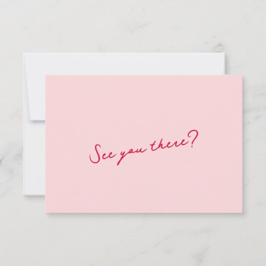 Kleurrijke grillige golvende rand & script bruilof RSVP kaartje (Achterkant)