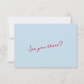 Kleurrijke grillige golvende rand & script bruilof RSVP kaartje (Achterkant)