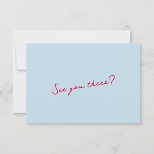 Kleurrijke grillige golvende rand & script bruilof RSVP kaartje (Achterkant)