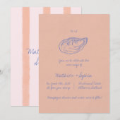 Kleurrijke grillige hand geschreven bruiloft kaart (Voorkant / Achterkant)