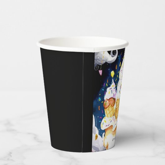 Kleurrijke grillige kegel ijs verjaardag papieren bekers (Rechts)