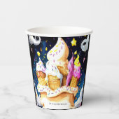 Kleurrijke grillige kegel ijs verjaardag papieren bekers (Voorkant)