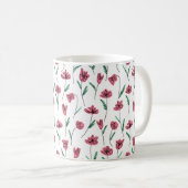 Kleurrijke grillige krabbelige bloem koffiemok (Voorkant rechts)