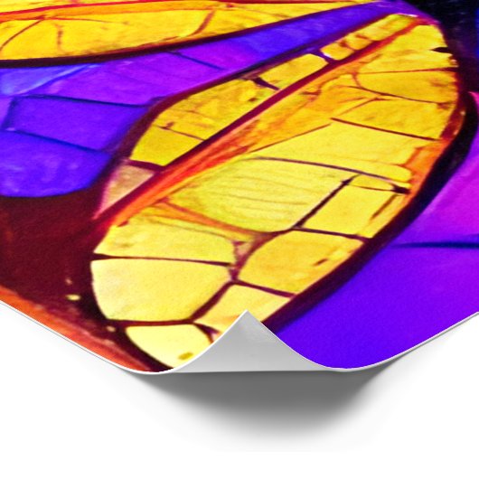 Kleurrijke grillige mozaïek Uil Art Poster (Hoek)