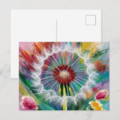 Kleurrijke grillige paardenbloem briefkaart (Voorkant / Achterkant)