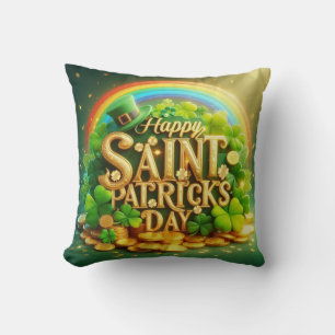 Kleurrijke, grillige Rainbow Saint Patrick's Day Kussen