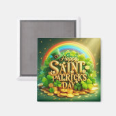 Kleurrijke, grillige Rainbow Saint Patrick's Day Magneet (Voorkant / Achterkant)