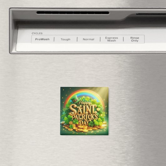 Kleurrijke, grillige Rainbow Saint Patrick's Day Magneet (Insitu (Vaatwasser))