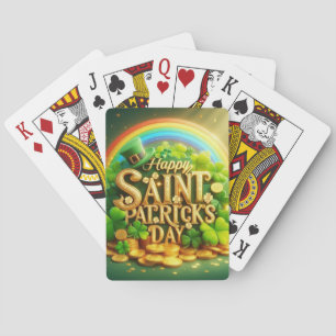 Kleurrijke, grillige Rainbow Saint Patrick's Day Pokerkaarten