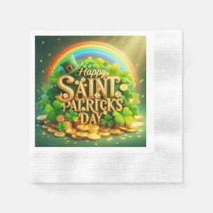 Kleurrijke, grillige Rainbow Saint Patrick's Day Servet
