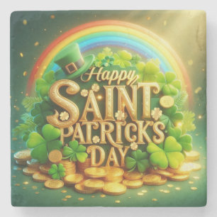 Kleurrijke, grillige Rainbow Saint Patrick's Day Stenen Onderzetter