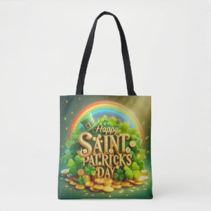 Kleurrijke, grillige Rainbow Saint Patrick's Day Tote Bag