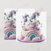 KLEURRIJKE GRILLIGE REGENBOGEN & EENHOORNS VERJAAR KAART (Voorkant / Achterkant)