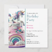 KLEURRIJKE GRILLIGE REGENBOGEN & EENHOORNS VERJAAR KAART (Achterkant)