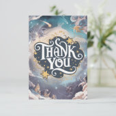 Kleurrijke grillige sterren hemels bedankkaart (Staand voorkant)