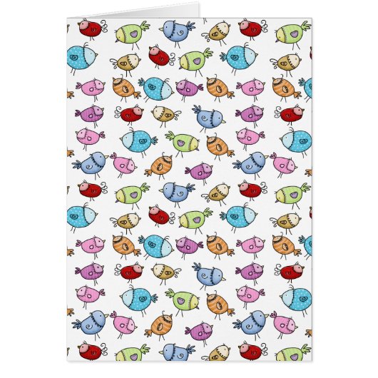 Kleurrijke grillige vogels-  (Voorkant)