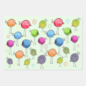 Kleurrijke grillige vogels inpakpapier vel (Voorkant 2)