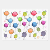 Kleurrijke grillige vogels inpakpapier vel (Voorkant)