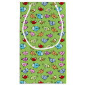 Kleurrijke grillige vogels klein cadeauzakje (Achterkant)