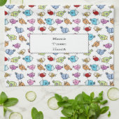 Kleurrijke grillige vogels theedoek (Gevouwen)