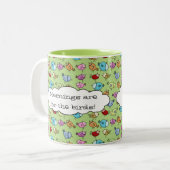 Kleurrijke grillige vogels tweekleurige koffiemok (Voorkant links)