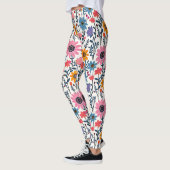 Kleurrijke grillige volkskunst Bloemen Leggings (Links)