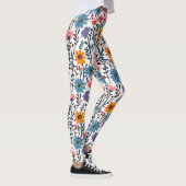 Kleurrijke grillige volkskunst Bloemen Leggings (Rechts)