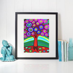 kleurrijke grillige volkskunst poster