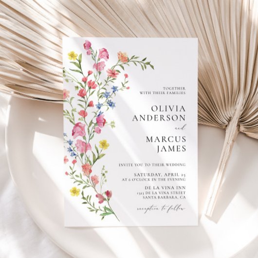 Kleurrijke grillige wilde bloem sprookjesachtige b kaart