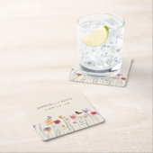 Kleurrijke grillige Wildflower bruiloft Kartonnen Onderzetters (Insitu)