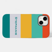 Kleurrijke Groen Grijs Sinaasappel Abstracte Strep Case-Mate iPhone Case (Achterkant (horizontaal))