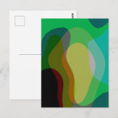 Kleurrijke groene Abstracte kunst 1209 Briefkaart (Voorkant / Achterkant)