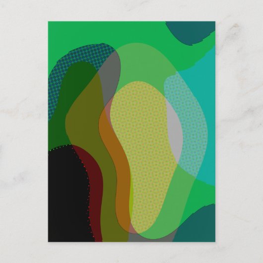 Kleurrijke groene Abstracte kunst 1209 Briefkaart (Voorkant)