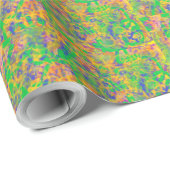 Kleurrijke groene abstracte kunst Indiase look Cadeaupapier (Rol Hoek)