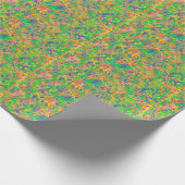 Kleurrijke groene abstracte kunst Indiase look Cadeaupapier (Hoek)