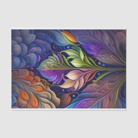 Kleurrijke groene blauwe roze platte illustratie tissuepapier (Voorkant)