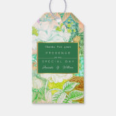 Kleurrijke Groene  Bloemen Cadeaulabel (Voorkant)