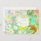 Kleurrijke Groene  BLOEMIG Kaart (Achterkant)