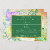 Kleurrijke Groene  BLOEMIG Kaart (Voorkant / Achterkant)