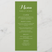 Kleurrijke groene bruiloft menu (Voorkant)