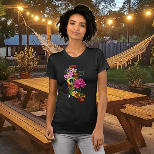 Kleurrijke Groene Chinese Draak Lotus Theelint Tat T-shirt