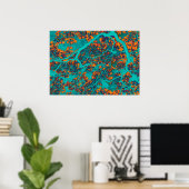 Kleurrijke groene en oranje bomen poster (Thuiskantoor)